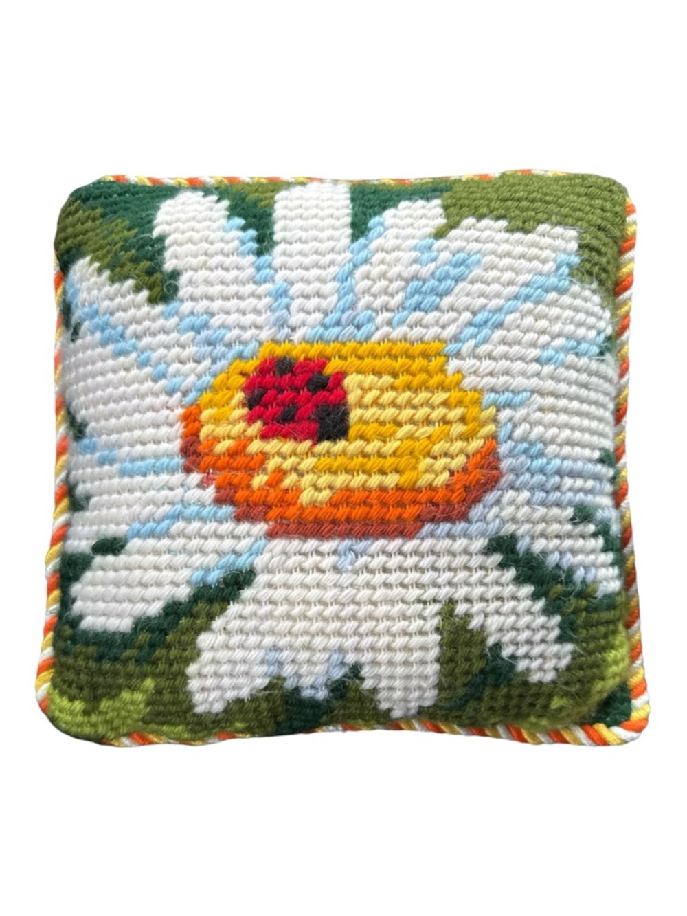 Handmade needlepoint decorative pillow